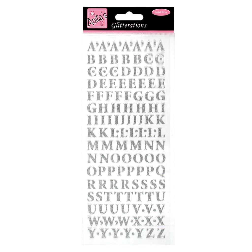 Anita's Glitterations Upper Case Alphabet Silver (ANT 8181001)