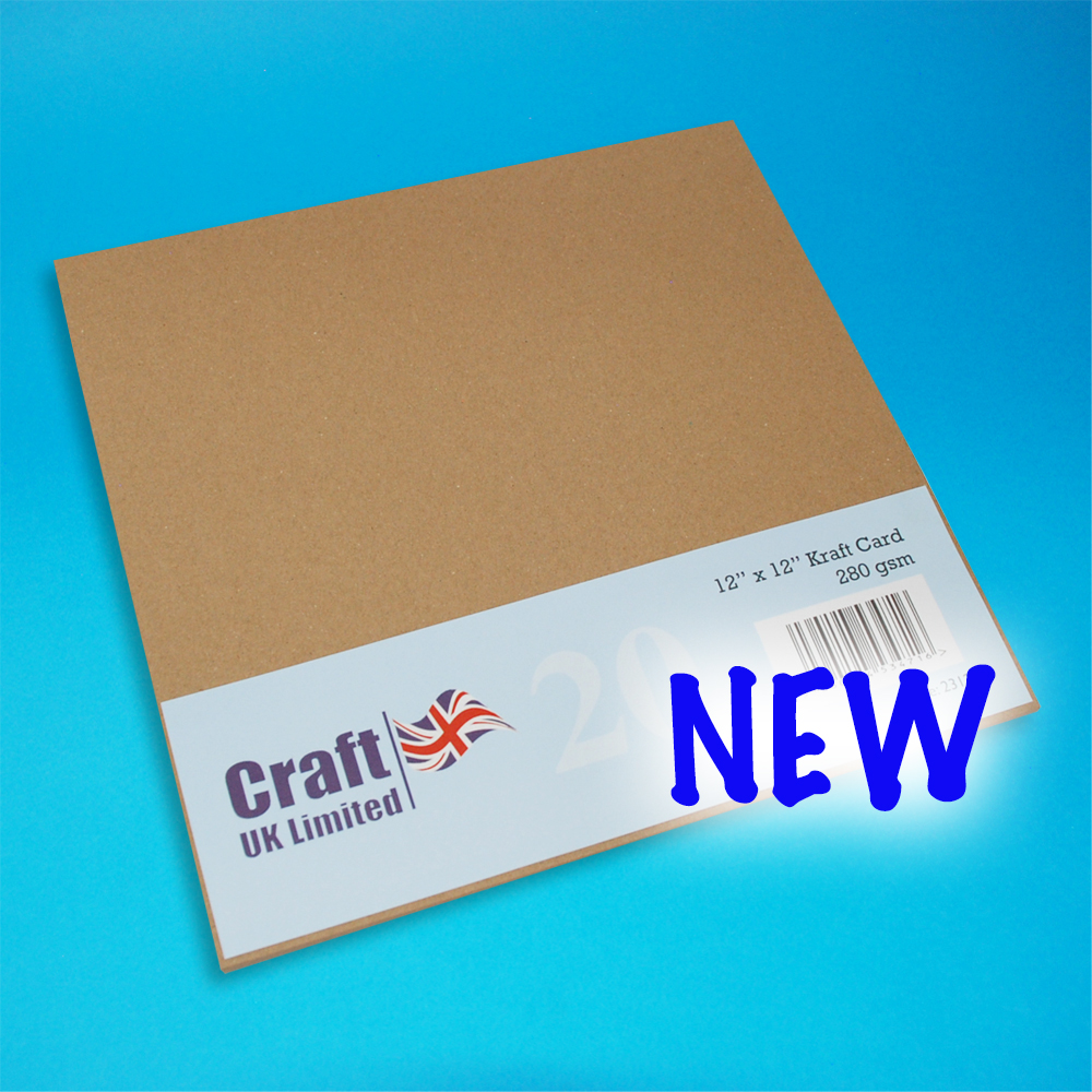 Craft UK 12" x 12" Kraft Card 280gsm Pack 20