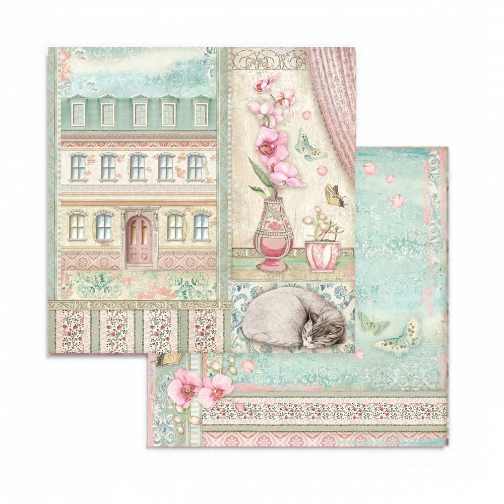 Stamperia Orchids and Cats 8 x 8 Inch Paper Pack (SBBS26)