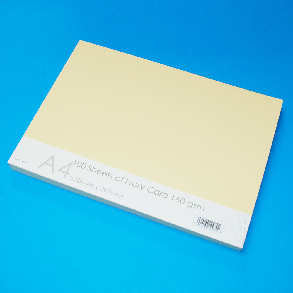 Craft UK Ivory Card 160gsm A4 Pack 100