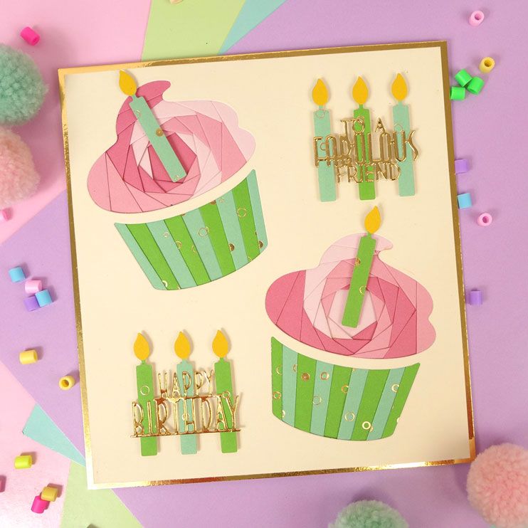 Hunkydory Moonstone Dies - Iris Folding - Birthday Cupcake